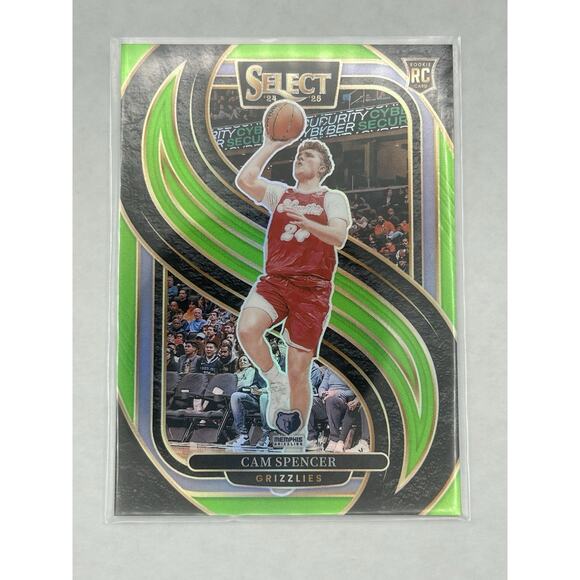 2024-25 Panini Select - Premier Level Cam Spencer #189 Neon Green Prizm /75 (RC) - Picture 1 of 2